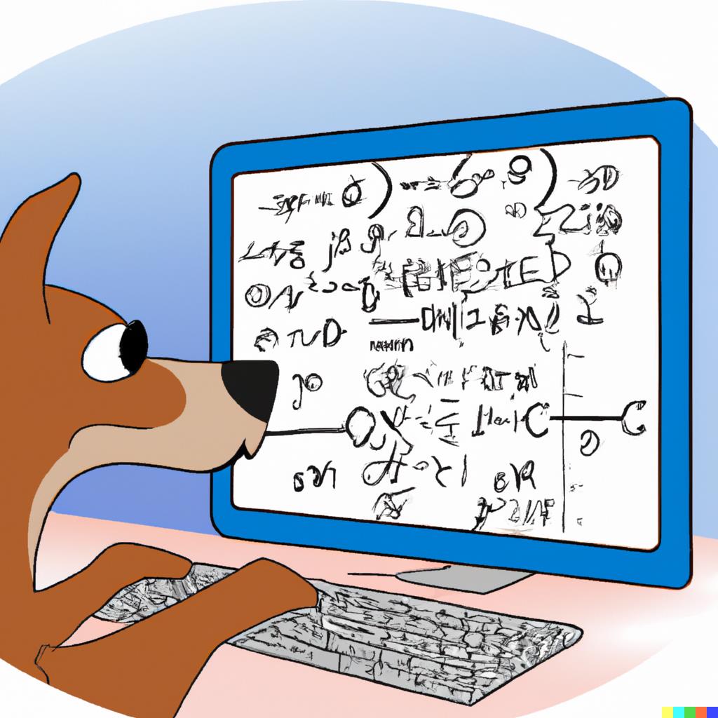 Um cão a inserir LaTeX